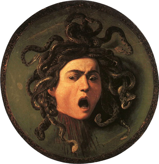 Michelangelo Merisi da Caravaggio. ca. 1598. "Medusa."
            Oil on canvas mounted on wood