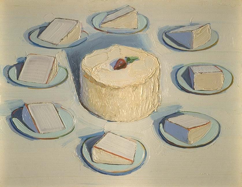 Wayne Thiebaud. 1962. "Around the cake." Oil on canvas