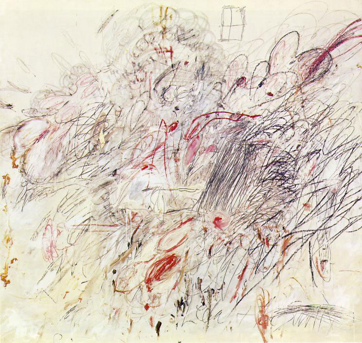 Cy Twombly. 1962. Leda and the Swan. Oil, pencil and crayon on canvas