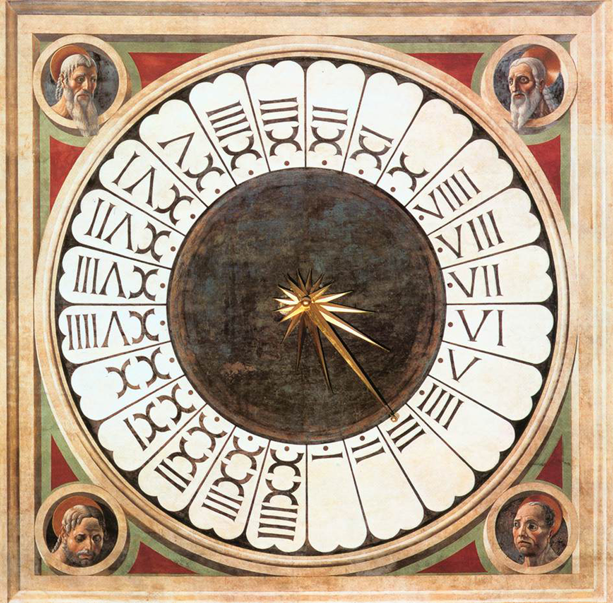 Paolo Uccello. 1443. "Clock with Heads of Prophets." Fresco